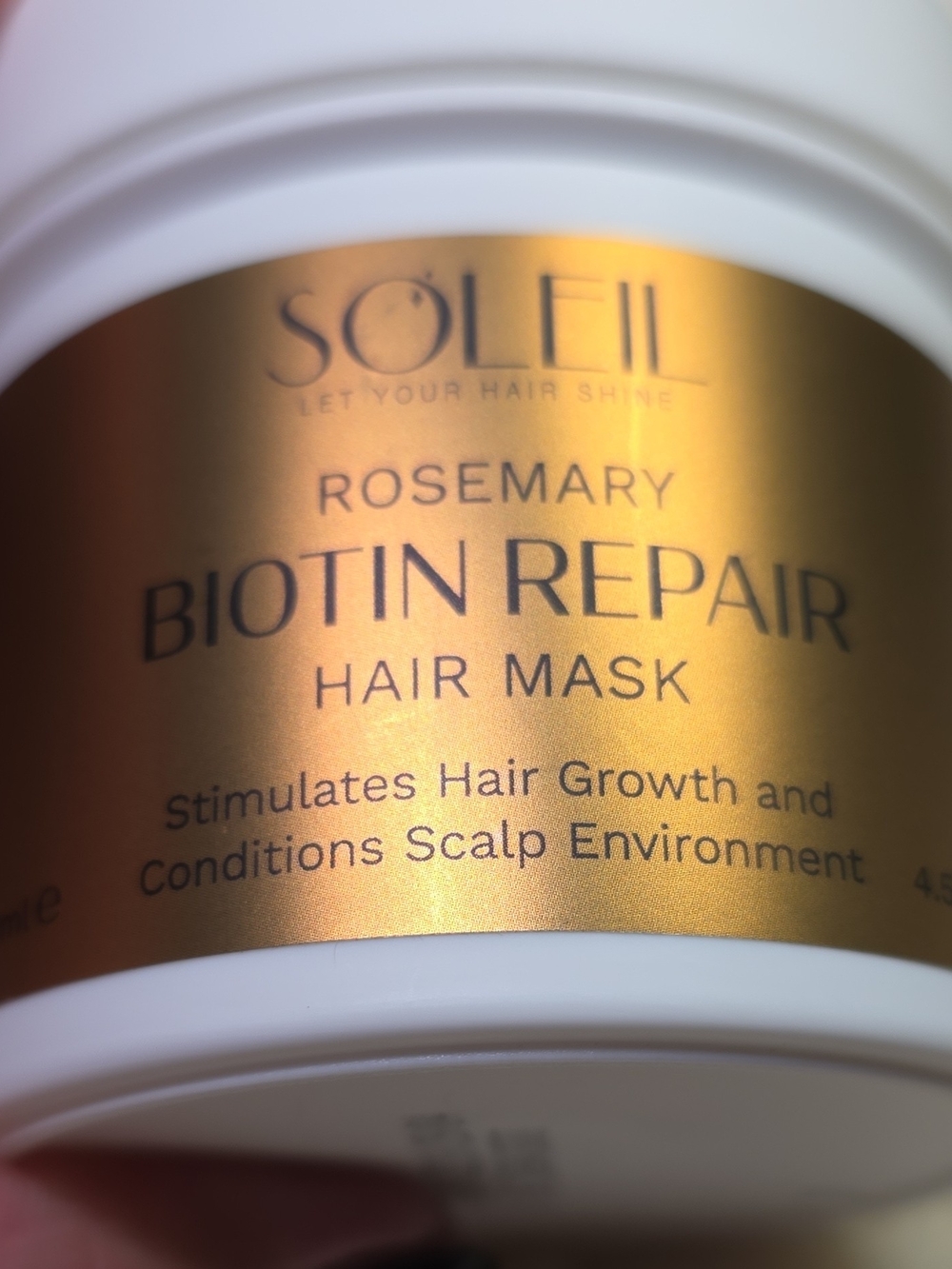 Soleil Rosemary Biotin Repair Hair Mask — Gold Nourishing Treatment